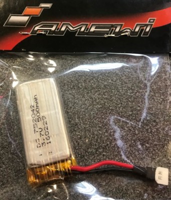 057-F807W-B 3,7V 500mah Lipo Battery for X-Four